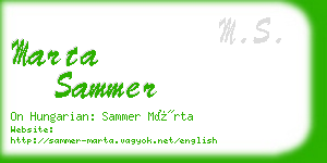 marta sammer business card